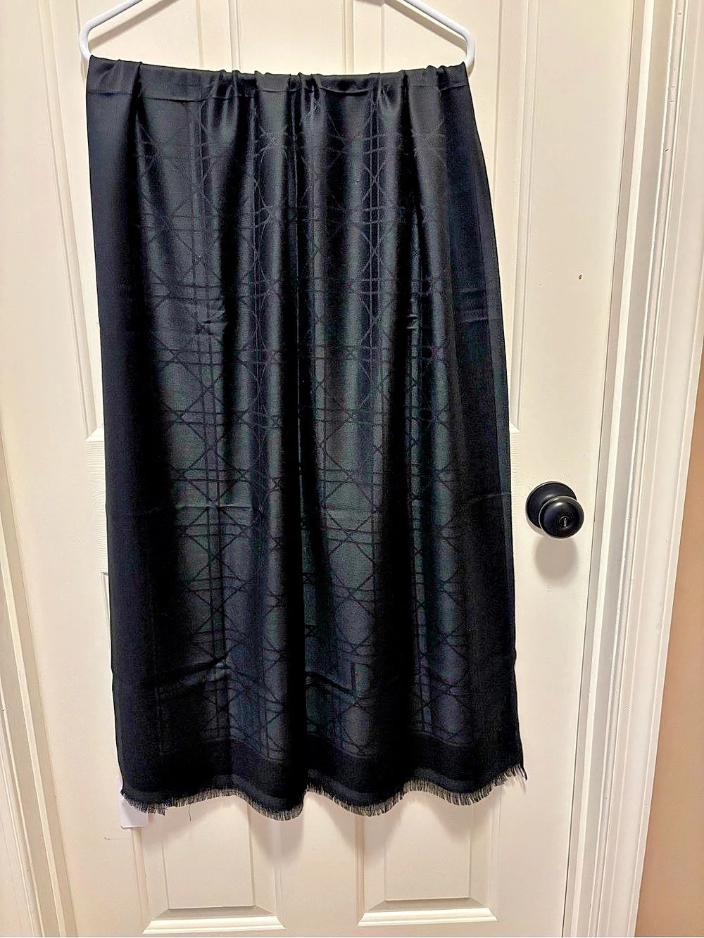 Christian Dior Oblique scarf Cashmere Silk Scarf in Black & Gray NWT